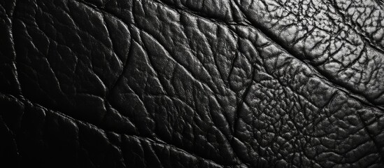 Poster - Background featuring black leather texture. with copy space image. Place for adding text or design