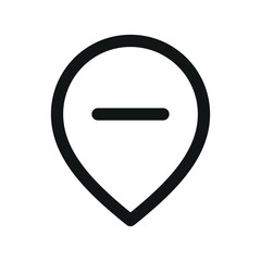 Aufkleber - Minus map pin UI icon, remove location simple line user interface vector symbol