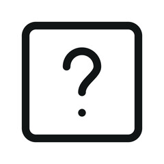 Aufkleber - Question mark square UI icon, help simple line user interface vector symbol