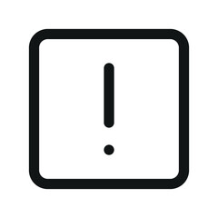 Aufkleber - Exclamation mark square UI icon, important simple line user interface vector symbol