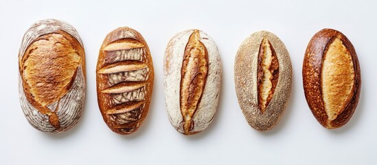 Poster - Bread set against a white background. with copy space image. Place for adding text or design