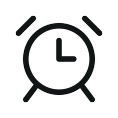 Poster - Alarm clock UI icon, bell alarm table clock simple line user interface vector symbol