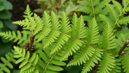 Wall Mural -  Vibrant green fern leaves in closeup