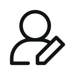 Aufkleber - User edit UI icon, edit user profile simple line user interface vector symbol
