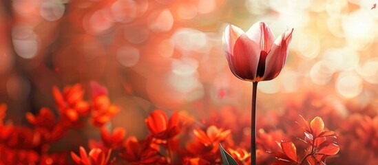 Poster - Autumn Tulip Tree. with copy space image. Place for adding text or design