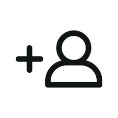 Aufkleber - Add guest UI icon, add child simple line user interface vector symbol