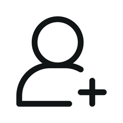 Aufkleber - Add user UI icon, create profile simple line user interface vector symbol