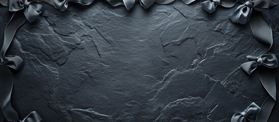 Poster - Slate featuring ribbons with a Bavarian diamond design. with copy space image. Place for adding text or design