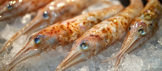 Poster - Fresh squids available for purchase at the market. with copy space image. Place for adding text or design
