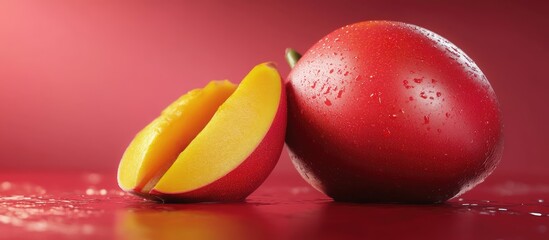 Poster - Red Mango fruit. with copy space image. Place for adding text or design