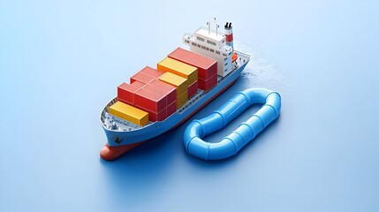 Digital Representation of Cargo Vessel Sailing on Logistics Pathways at Sea