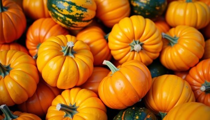 Sticker -  Bountiful harvest of vibrant pumpkins