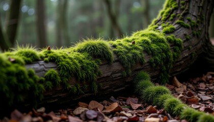 Sticker -  Natures tapestry  Mossy log in the forest