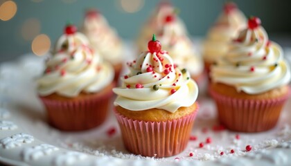 Poster -  Sweet Christmas cheer with festive cupcakes