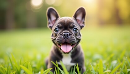 Wall Mural -  Joyful Puppy in the Sunlight