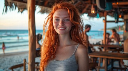 Casual Summer Day with a Gorgeous Redhead by the Shore