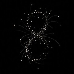 Poster - Abstract figure-eight of glowing particles on a black background