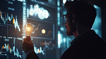 Light Bulb Inspiration Or Idea In Business, Generative AI