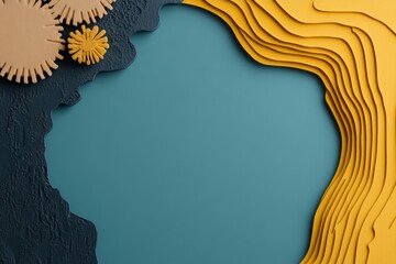 Poster - An artistic piece featuring layered cut-out paper displaying vibrant colors, representing abstract creativity and modern artistic expression in paper art.