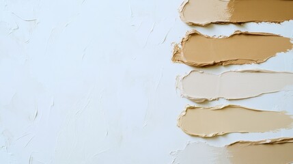 Poster - Creamy Paint Swatches on White Background for Art