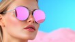 © BOJOShop - Woman in Pink Sunglasses with Blue and Pink Background