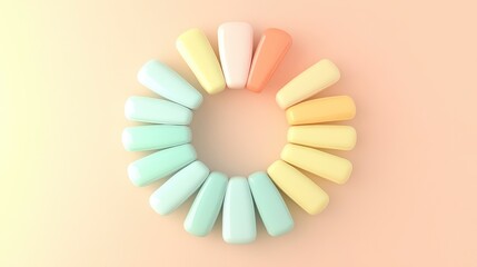 Poster - colorful pastel shapes in circular arrangement