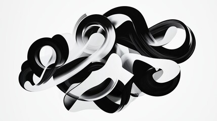 Poster - Minimalist black and white lines forming abstract, curving shapes for a sleek, modern aesthetic.