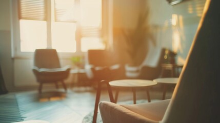 Aufkleber - A mental health support group meeting in a cozy room with natural light against a soft pastel background, macro shot, Realistic style