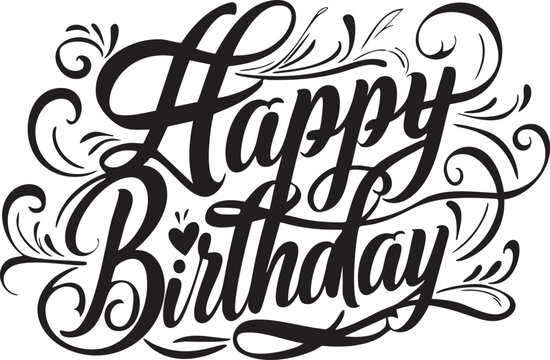 Happy Birthday Silhouette Typography