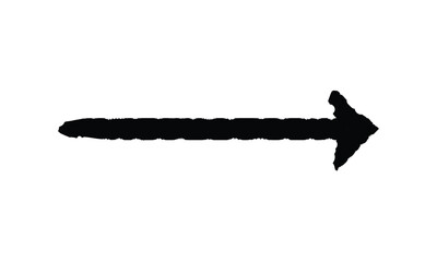 Wall Mural - brush stroke arrow. hand drawn right direction arrow.