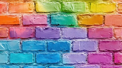 Wall Mural - Colorful graffiti on a brick wall. Abstract background for design.