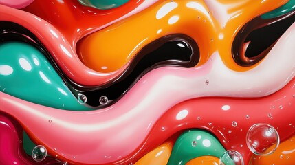 Poster - A stunning piece of abstract art featuring vivid, flowing elements in vibrant colors, evoking a sense of movement, emotion, and artistic innovation.