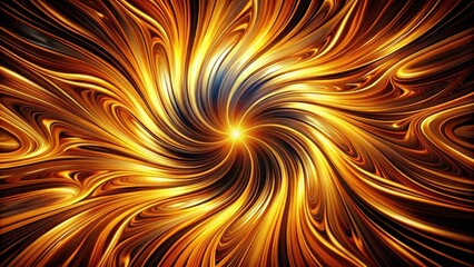 Poster - Abstract swirl of golden and black lines creating a mesmerizing vortex of light and color
