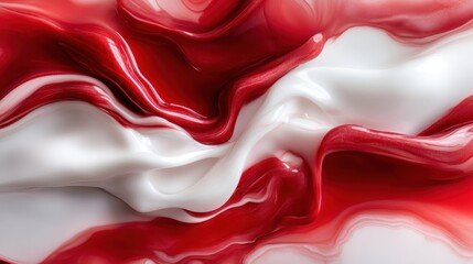 Aufkleber - Abstract image of dynamic red and white trails creating a vibrant and energetic flow that captures the viewer's attention through its intense colors and movement.