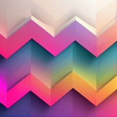 Colorful geometric waves create a vibrant abstract design with sharp edges and smooth gradients in a modern artistic style