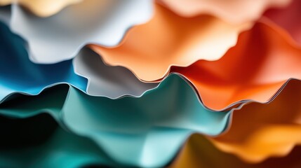 Poster - A mesmerizing abstract image featuring various wave patterns and textures in mixed earthy and pastel colors, creating a dynamic and flowing artistic composition.
