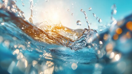 Poster - a dynamic close-up of splashing water capturing the vibrant energy and freshness of water in motion 