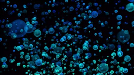Poster - Abstract water bubble background.Blue sphere pattern design. Abstract Bokeh Christmas