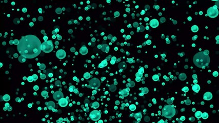 Poster - Abstract water bubble bokeh background. green sphere pattern design. Abstract Bokeh Christmas