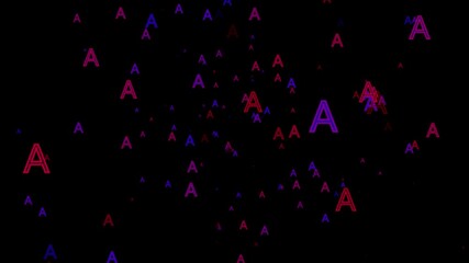 Leinwandbilder - Dark Blue, Red vector pattern letter ‘A’ and black background. Digital design. Pattern design made with repetition of simple geometric shapes.