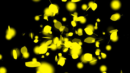 Poster - abstract background gold bokeh circles. Beautiful background with particles. leaf styel 3d illustration.