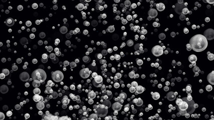 Poster - Black Bokeh, Abstract black bokeh background. Abstract water bubble background