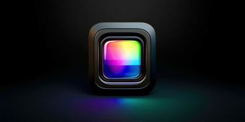 Poster - A square with a rainbow color on it