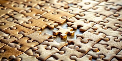 Aufkleber - The final piece of the puzzle, a wooden jigsaw puzzle nearly complete with a single piece missing from the center