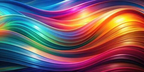 Poster - Abstract Wavy Lines of Vibrant Colors Creating a Visual Symphony of Abstract Art