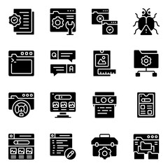 Wall Mural - Set of Software Development Solid Icons

