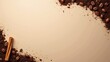 © GMeta - Warm and inviting coffee themed composition with cinnamon stick and beans on beige backdrop