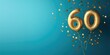 © Rafa - Happy birthday card with number 60 . Copy space happy birthday for sixty years old