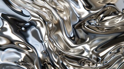 Poster - Abstract liquid metal designs creating fluid, dynamic visual art. Illustrations