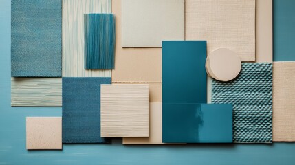 Abstract Composition of Textured and Colored Panels